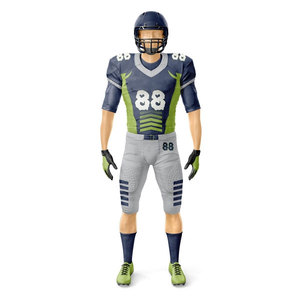 Nouveauté unisexe : Ensembles d'uniformes de football américain en gros, respirants, à manches courtes, rembourrés, 100 % polyester, imprimés pour équipes, grandes tailles - Product Image 3