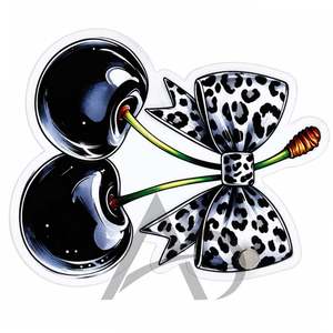 Soporte para Extensiones de Pestañas de Acrílico con Diseño de Lazo de Cereza Negra, Logotipo Personalizado, Sostenible, con Estampado de Leopardo, OEM - Product Image 2