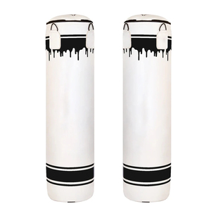 White 2026 Latest Fabric Boxing Punching Bag with Dripping Print Hook Loop Closure Elastic Design for Adult Training Use - Product Image 2
