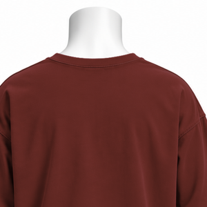 Rust <b>Red</b> Reversed LS Tee Oversized Long Sleeve Cotton T Shirt Relaxed Drop Shoulder Vintage Washed Unisex Casual Streetwear <b>Top</b> - Product Image 4