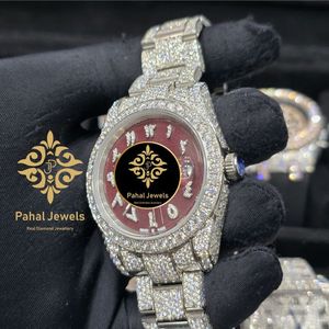 นาฬิกาเพชรหรูสำหรับผู้หญิง Pahal Jewels ตัวเรือนสแตนเลสขนาด 41 มม. หน้าปัดคริสตัลแซฟไฟร์ สายขนาด 18 มม. แสดงวันที่แบบอนาล็อก ดีไซน์ทันสมัย - Product Image 2