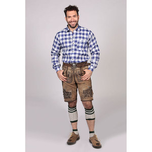 Custom Logo Men Blue&<b>White</b> Trachten <b>Shirt</b> Stand Collar Bavarian <b>Shirt</b> Long Sleeve <b>Slim</b> <b>Fit</b> Oktoberfest Dress <b>Shirt</b> Factory - Product Image 4