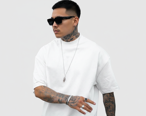 T-shirts surdimensionnés personnalisés pour hommes, à manches courtes, en coton biologique épais, respirants, écologiques, avec logo imprimé sur le col - Product Image 3