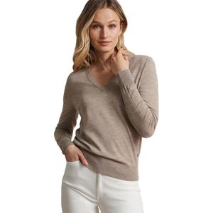 Sweat en molleton léger pour femme à manches longues pull de couleur unie doux mélange de coton-poly automne hiver et tenue décontracté - Product Image 3