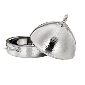 Hammered Design Casserole Food Warmer Steel With Lid Most Selling Metallic Cover Arabic Design Insulated Round Shape Classic - Product Image 1