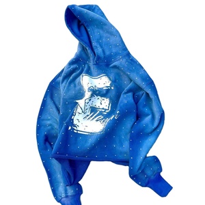 Sweat à capuche surdimensionné personnalisé pour hommes, hiver lavé à l'acide, broderie découpée, coudre Streetwear, tissu français solide - Product Image 1