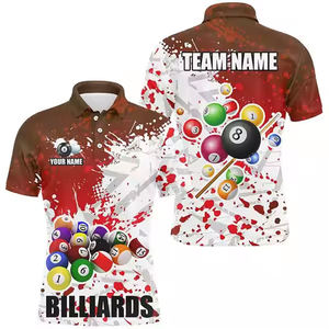 Camisetas Deportivas de Billar Tejidas Personalizadas al por Mayor, Jerseys Vintage Extra Grandes, Transpirables, 100% Poliéster para Equipos - Product Image 6