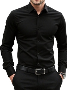 เสื้อเชิ้ตผู้ชายแบบเป็นทางการ เสื้อเชิ้ตผู้ชายลำลองสีขาวเรียบ แขนยาว ทรงเข้ารูป สำหรับทำงาน ขายส่ง เสื้อเชิ้ตผู้ชาย - Product Image 4