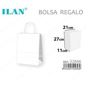 Sacchetto Regalo in Carta Iln 27x21x11 Cm Bianco Imballaggio Ecologico - Product Image 3