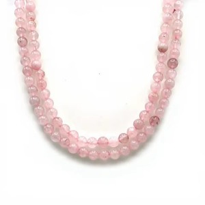 Collier en perles de quartz rose rondes de 8 mm, bijoux romantiques pour femmes, cadeau, méditation, yoga, fait main - Product Image 2