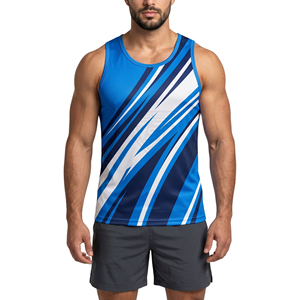 Camiseta sin mangas de poliéster más popular, de secado rápido, transpirable, que absorbe la humedad, para gimnasio, para hombre. - Product Image 1