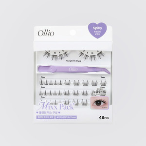 Extensions de cils colorées Ollio, pack mixte sans colle, extensions de cils pointus UV - Product Image 1