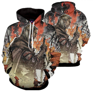 Sweat-shirt à capuche pour homme, manches longues, imprimé rayé, coupe ajustée, décontracté, respirant, en polyester tricoté, pour l'été - Product Image 6