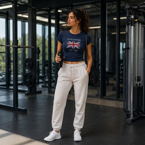 Crop top femme avec drapeau national, t-shirt ajusté personnalisé style Y2K, tissu anti-boulochage - Product Image 2