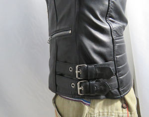 แจ็คเก็ตมอเตอร์ไซค์หนังแท้สีดำทันสมัย กันน้ำ กันลม ทรงเข้ารูป เหมาะสำหรับฤดูหนาว ออกแบบสำหรับผู้ชาย - Product Image 3