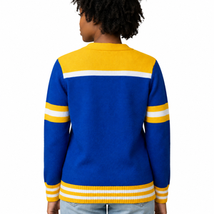 Pulls à col en V de haute qualité très demandés pour les sororités, les fraternités, les écoles, les collèges, les universités, avec logos, cardigans tricotés - Product Image 3