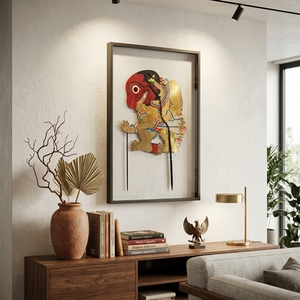 Marionnette de Wayang Kulit Buto Terong en cuir indonésien éco-responsable, artisanale, décor culturel traditionnel javanais ethnique - Product Image 5