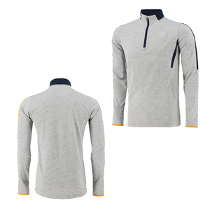 Lightweight Breathable Polyester Half Zip <b>Sports</b> <b>Jersey</b> for Training All Seasons Gray with Navy and Orange wholesale rate - Product Image 2