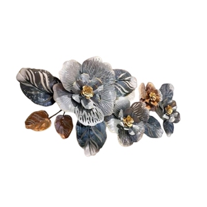 Modern Luxury Metal <b>Wall</b> Art Decor 3D Abstract Leaf <b>Wall</b> Sculpture Handmade Large Metal Disc <b>Wall</b> Hanging for Living Room - Product Image 5