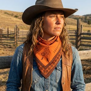 Pañuelo Bandana Estilo Vaquero del Oeste Personalizado, 55 cm |   Pañuelo para la Cabeza Estilo Vaquero con Estampado por Sublimación |   Pañuelo Cuadrado de Moda para Exteriores - Product Image 3