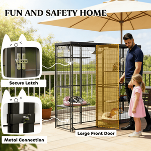 Gabbia Premium per Gatti, Rifugio Confortevole e Durevole per Animali Domestici con Montaggio Facile - Product Image 4