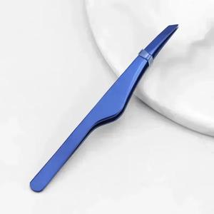 แหนบดึงขนตาสแตนเลสแบบแม่นยำ ปลายเรียบ สีม่วง - Product Image 2