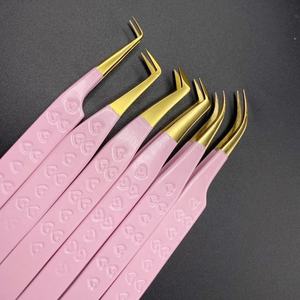 Pinzas para Pestañas DANTRIC IMPLANTS Mr-47 de Acero Inoxidable Rosa con Puntas Doradas, Precisión Suave, Forma de Diamante, 10 mm, Herramientas Duraderas para Cejas - Product Image 6