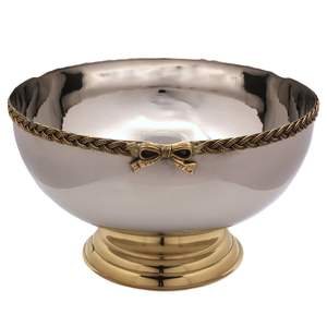 Bac à boissons vintage de style suédois en aluminium moulé, refroidisseur à vin, seau à glace pour champagne avec base octogonale, finition argentée, articles de bar - Product Image 4