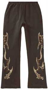 Ensemble de survêtement de qualité supérieure avec logo sérigraphié personnalisé, effet délavé à l'acide et usé, comprenant un sweat à capuche et un pantalon évasé - Product Image 5