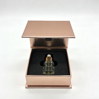 Boîte en papier rigide magnétique haut de gamme personnalisée pour échantillons de parfum, crème pour le visage, crème pour les yeux, flacons de 3 ml/5 ml/10 ml, doublure en éponge, écologique
