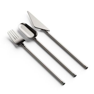 Juego de Cubiertos Nórdico Creativo de Estilo Industrial, Cubertería de Acero Inoxidable 304, Juego de Cubiertos Único, Ecológico, para Cocina y Cena - Product Image 1