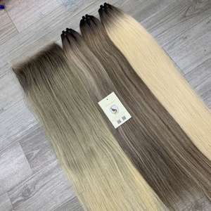 Premium Ombre Color Natural Recto Pequeños Nudos HD Cierre Doble Extensiones de trama de máquina dibujada - Product Image 6