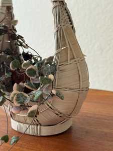 Panier en rotin tressé de style Mid-Century avec poignée, pot de fleurs d'intérieur, jardinière décorative, rangement, fournisseur en gros - Product Image 5