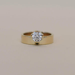 IGI/GIA Lab Grown Cut Diamond Vintage 14K Anillo de boda/compromiso amarillo Unisex Oro blanco fino para fiesta de aniversario-Worthy - Product Image 1