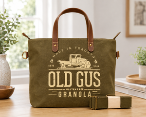 Waxed Canvas Shoulder <b>Bag</b> Leather Handle <b>Tote</b> Water Resistant Portable Handbag for Daily Commuting Vintage Style Canvas <b>Tote</b> <b>Bag</b> - Product Image 4