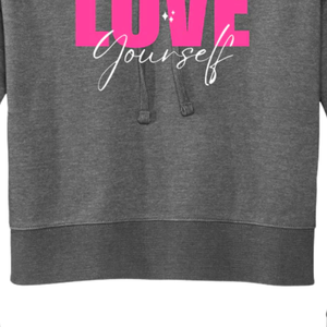 Sweat à capuche court en molleton gris chiné foncé, mélange de coton, manches longues, décontracté, tendance, pour femme - Product Image 3