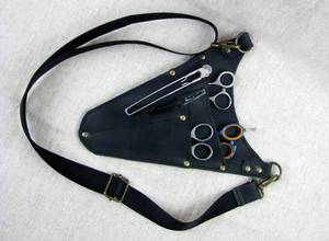 Retro Genuine Leather Barber Scissor Case Professional Hairdressing Tool Bag Holster With Adjustable Strap LBSH-0013 - Product Image 3