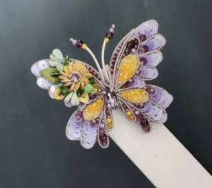 MD HANDICRAFTS Decorative Embroidery Beaded Brooch <b>Pin</b> with Customizable Design for Women & Children's Wedding Party Outfit - Product Image 3