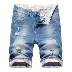 Shorts en jean d'été pour hommes de qualité supérieure, confortables, respirants, coupe ample, avec logo personnalisé - Product Image 1