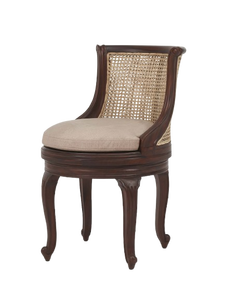 Rasenew Dining <b>Chair</b> with Mahogany Wood Frame Natural <b>Rattan</b> Backrest Contemporary Design Polyester Cushion-Home Furniture - Product Image 2