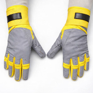 Gants de baseball et de softball personnalisables en cuir de vachette véritable et PU, confortables, ambidextres, avec fermeture Velcro, haute performance - Product Image 1