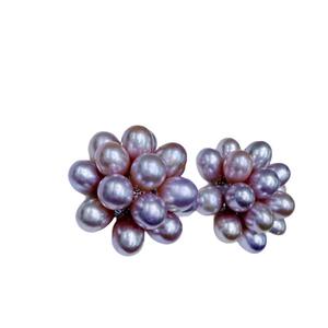 Pendientes de Perlas de Agua Dulce Naturales de Zhuji, Estilo Palomitas de Maíz, de 5-6 mm, Casi Impecables, con Múltiples Cuentas, Diseño Minimalista - Product Image 5