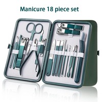 Kit professionnel de soins des ongles en acier inoxydable, ensemble de manucure et pédicure, coupe-ongles avec étui de voyage