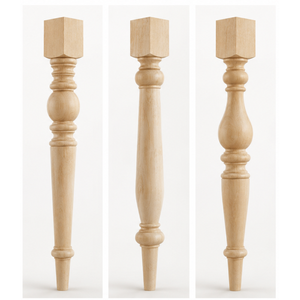 Pieds de table en bois massif robustes, style farmhouse, pour tables à manger, établis et îlots de cuisine - Product Image 1