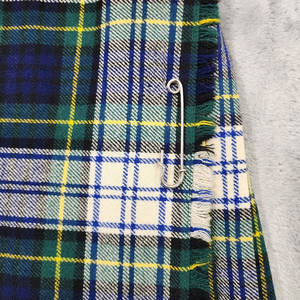 Jupe Vintage Femme Plissée Longue en Laine Tartan Vert Bleu avec Boucle Kilt 2026 - Product Image 2