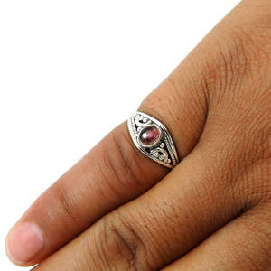 Natural Oval Cut Pink Tourmaline Gemstone Designer <b>Ring</b> Made From High Quality 925 Sterling Silver Handmade Bohemian Jewelry - Product Image 4