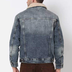 Chaqueta de Mezclilla para Hombre con Forro de Sherpa, Cuello Camisero, Estilo Casual para Otoño - Product Image 3