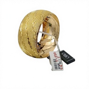 22K <b>Solid</b> <b>Gold</b> Wide Kada <b>Bangle</b> For Women Real Yellow <b>Gold</b> Handcrafted Traditional Indian Broad Bracelet Jewelry Gift - Product Image 2