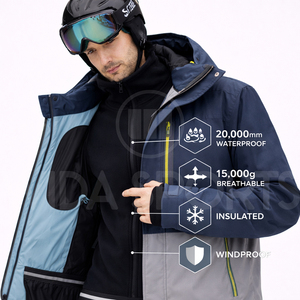 Combinaison de ski Polartec sur mesure OEM la plus vendue, grande taille, vêtements de snowboard d'hiver, imperméable, coupe-vent, respirant, écologique - Product Image 6
