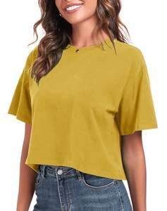 Camiseta Corta de Algodón para Mujer, con Logotipo Personalizado, Estilo Holgado, para Primavera y Otoño, con Diseños Gráficos de Marcas - Product Image 6